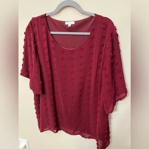 Maroon Polka Dot Top